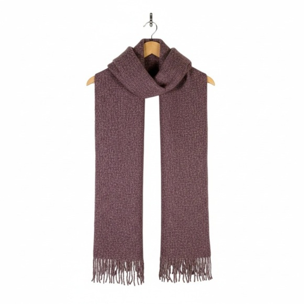 NWT Oversized Fringe Rectangle Scarf Red Textured Warm Winter Chunky‎ Cozy - Picture 2 of 4